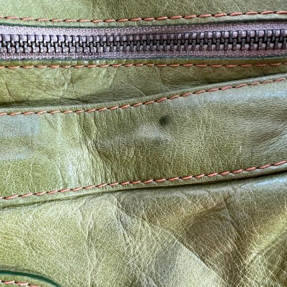 Sofia C. Handbag Green Red Genuine Leather Woven Pattern With Cut Out Charms - Picture 13 of 15